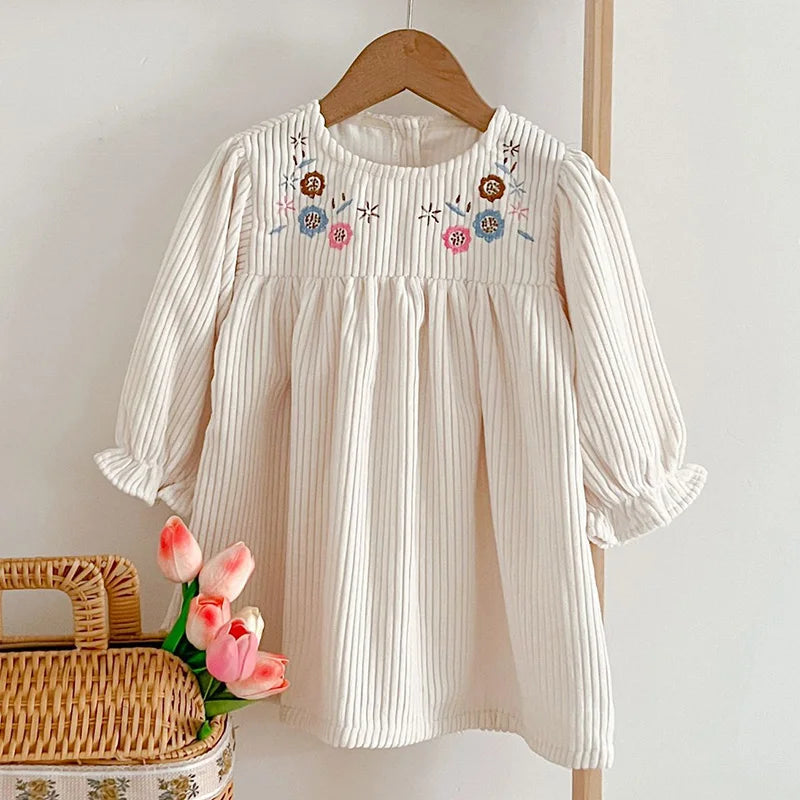 Long Sleeve Embroidered Princess Dress SnugBubs Australia