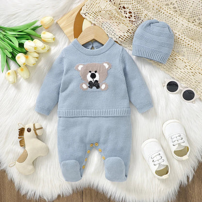 2-Piece Knitted Romper & Hat Set SnugBubs Australia