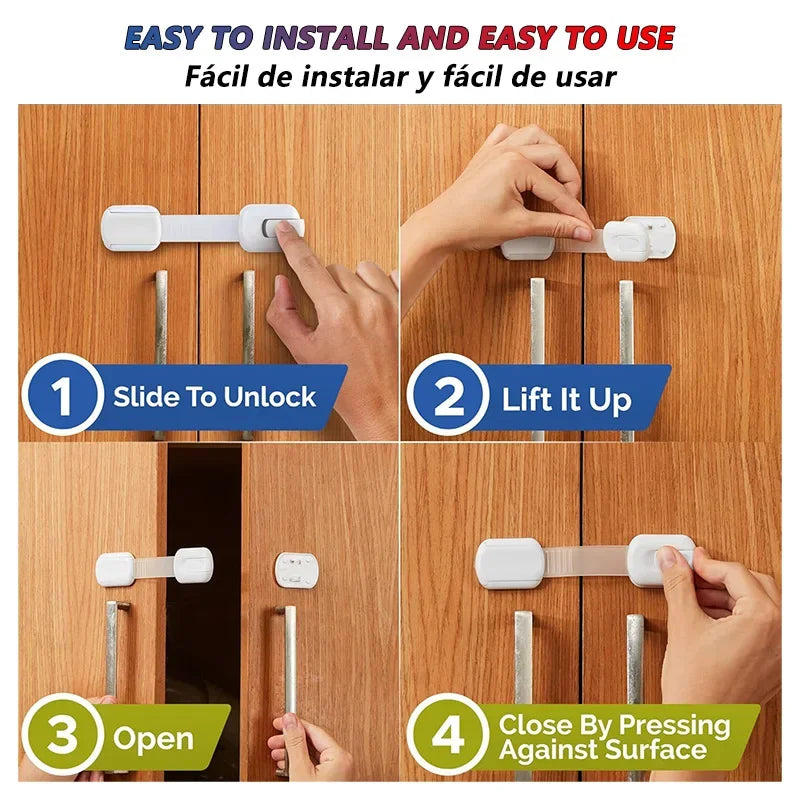 Baby Safety Lock for Drawers & Cabinets-10PCS SnugBubs Australia