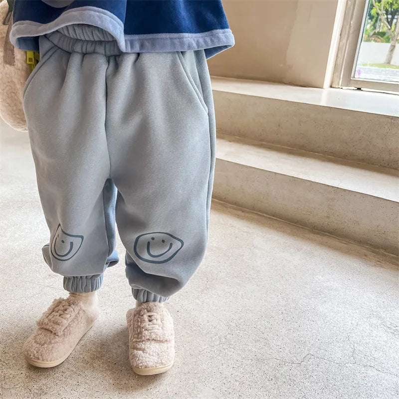 Cute Cartoon Print Thickened Cotton Casual Trousers SnugBubs Australia