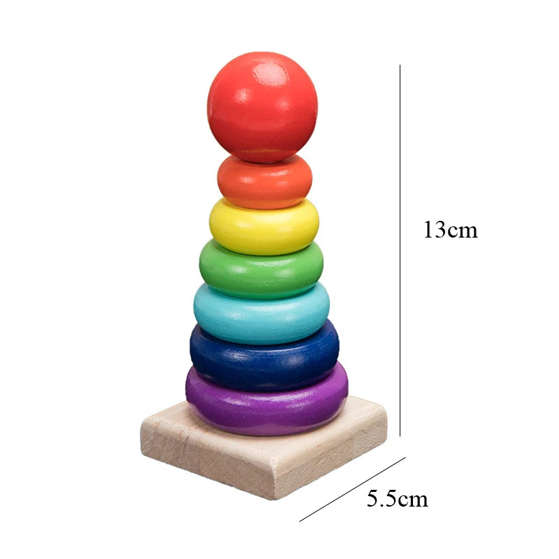 Hot Kids Montessori Wooden Macaron Blocks Learning Toy SnugBubs Australia