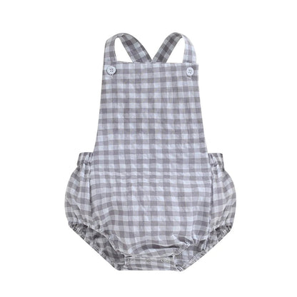 Summer Baby Romper Plaid & Stripe Print SnugBubs Australia