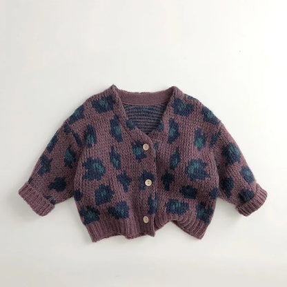 Girls Leopard Print Cardigan SnugBubs Australia