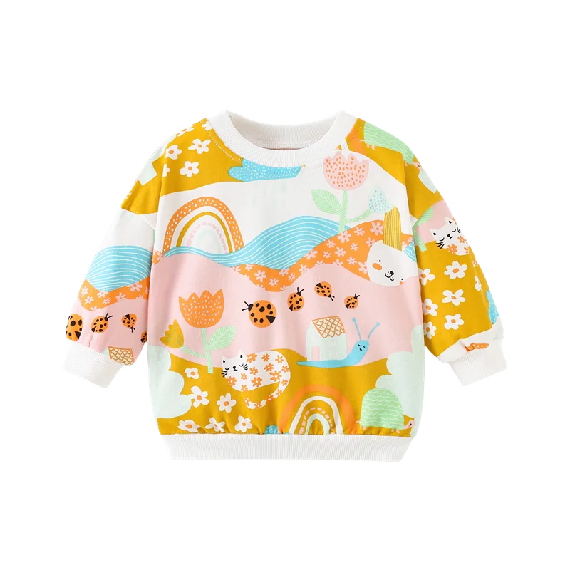 Girls Ladybug Hooded Sweatshirt – Cozy Toddler Pullover for Autumn & Spring SnugBubs Australia