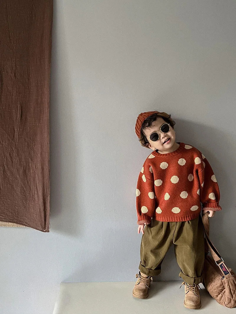 Vintage Polka Dot Knit Sweater SnugBubs Australia
