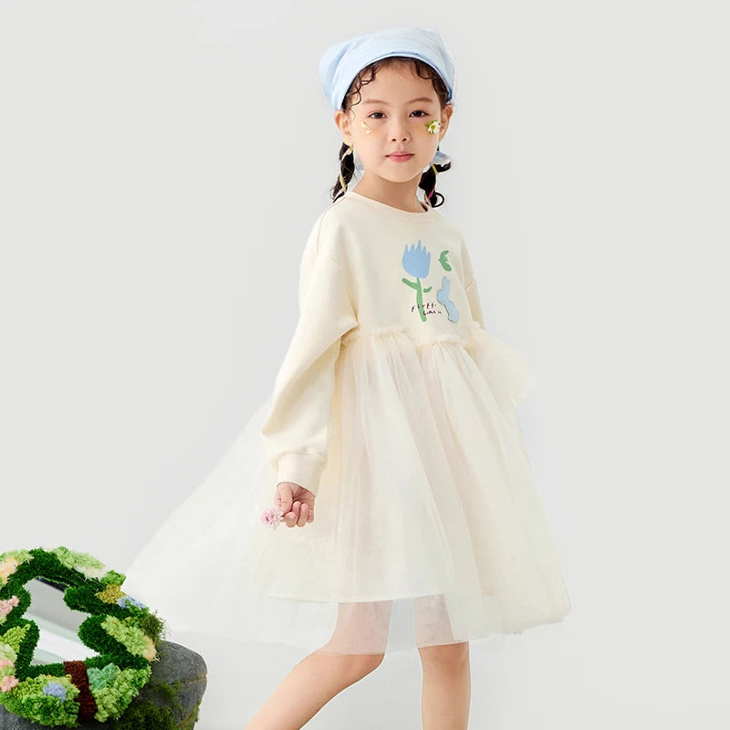 Kids’ Mesh Splice Sweatshirt Dress SnugBubs Australia