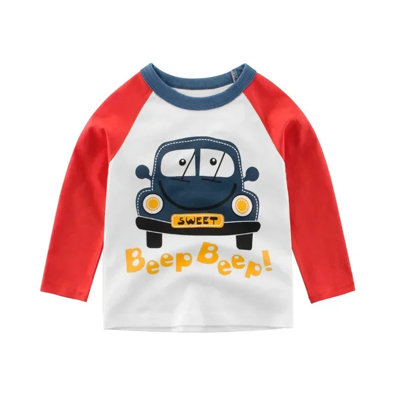 Boys Long Sleeve Car Graphic Tee - SnugBubs Australia