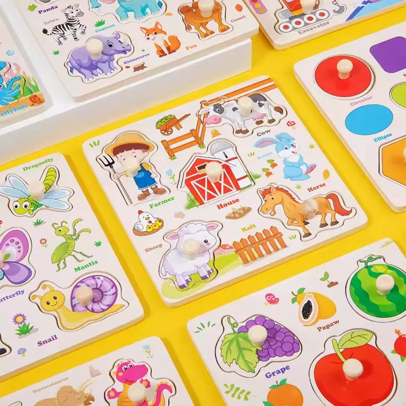 Montessori Wooden Puzzle Collection