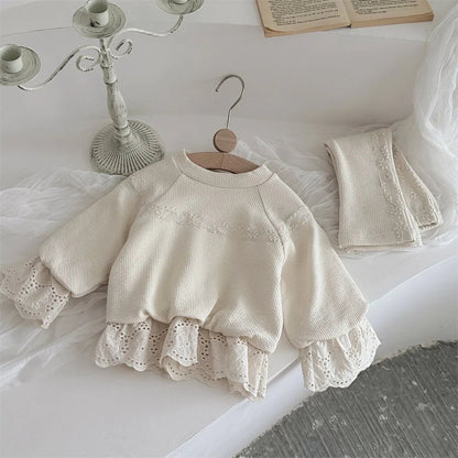 Cotton Lace Sweatshirt and Matching Pants SnugBubs Australia