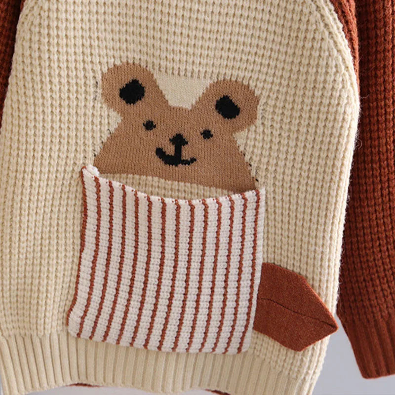 Boys' Loose Fit Gingham Patchwork Pullover with Front Pocket - SnugBubs Australia