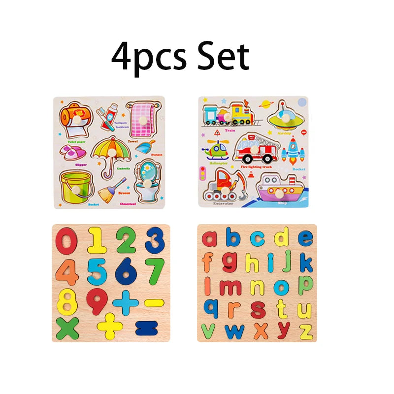 Montessori Wooden Puzzle Collection
