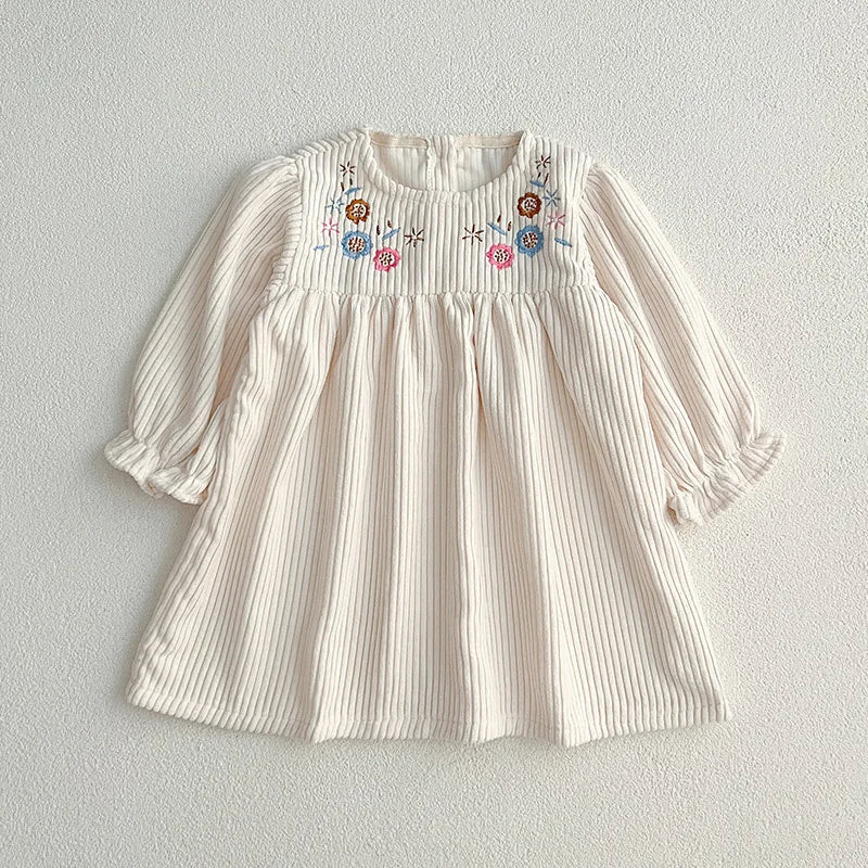 Long Sleeve Embroidered Princess Dress SnugBubs Australia