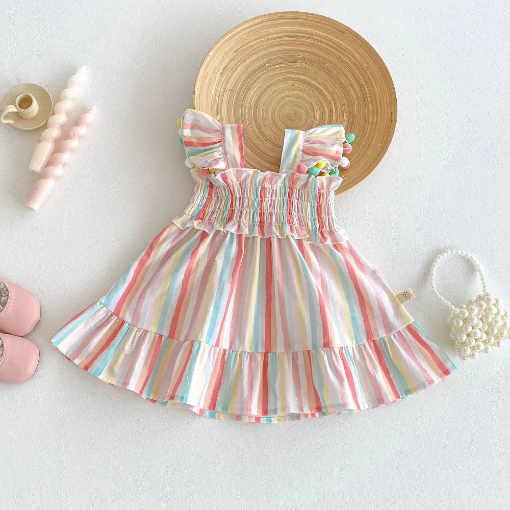 Princess Striped A-Line Dress for Girls SnugBubs Australia