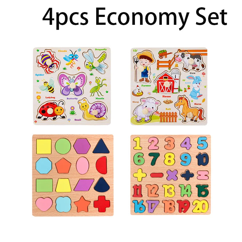 Montessori Wooden Puzzle Collection