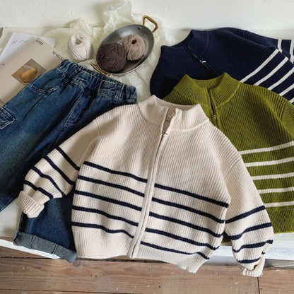 Kids Striped Sweater Jacket SnugBubs Australia