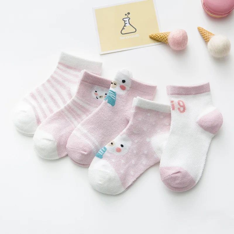 5Pairs/lot 0-2Y Infant Baby Socks Baby Socks for Girls Cotton Mesh Cute Newborn Boy Toddler Socks Baby Clothes Accessories SnugBubs Australia