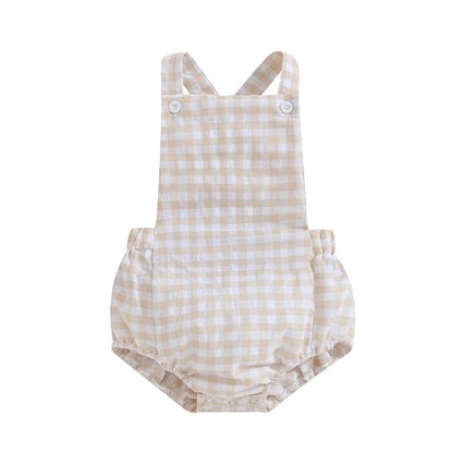 Summer Baby Romper Plaid & Stripe Print SnugBubs Australia