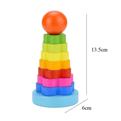 Hot Kids Montessori Wooden Macaron Blocks Learning Toy SnugBubs Australia