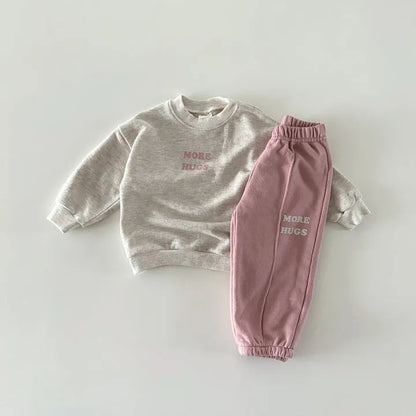 Cute Letter Print Sweatshirt & Pants 2-Piece Outfit SnugBubs Australia