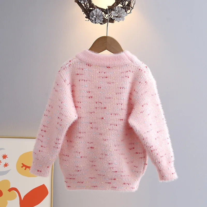 Children’s Knit Heart Sweater – Colorful Polka Dot Pullover SnugBubs Australia