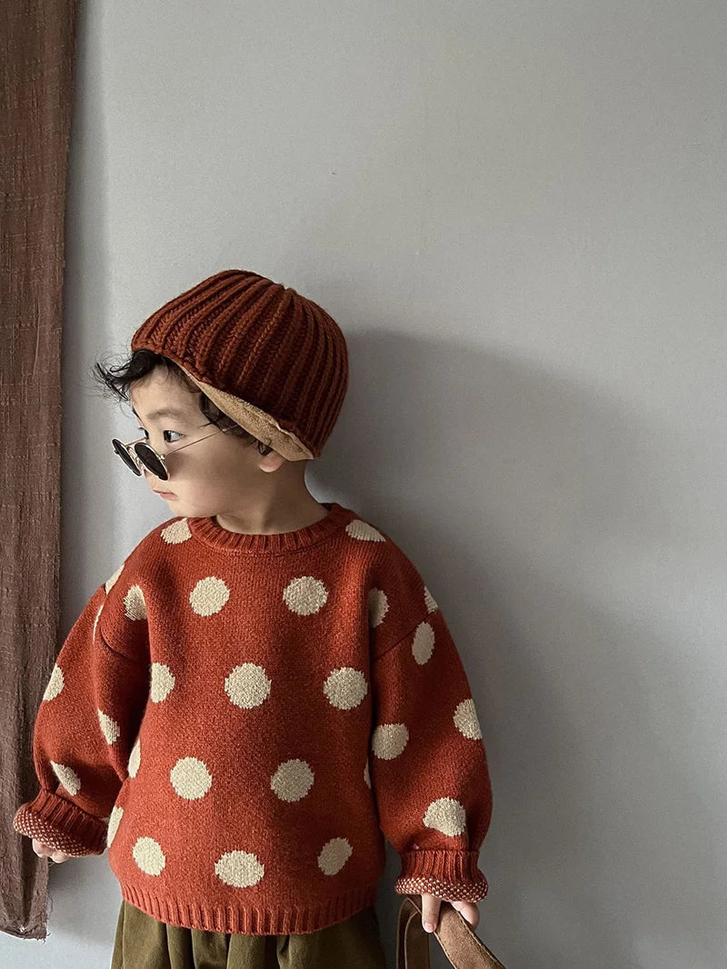 Vintage Polka Dot Knit Sweater SnugBubs Australia