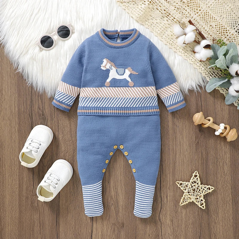 Cozy Blue Long Sleeve Jumpsuit SnugBubs Australia