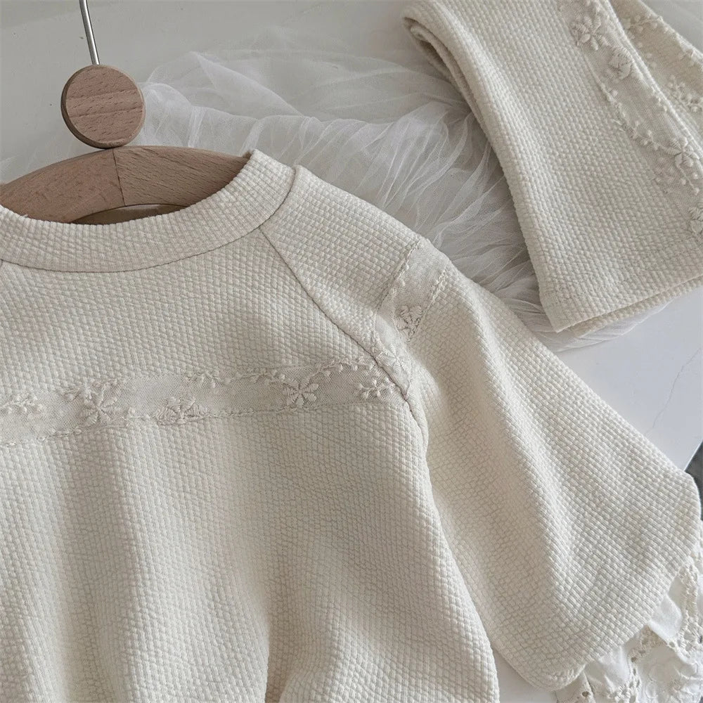Cotton Lace Sweatshirt and Matching Pants SnugBubs Australia