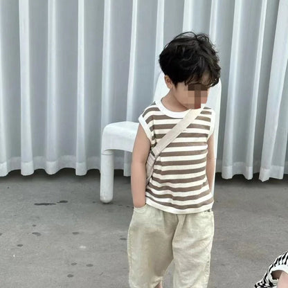 Baby Boy Girl Pant Cotton and Linen Cropped Trousers Child Trousers Long Kid Summer Pant Baby Infant Clothes SnugBubs Australia