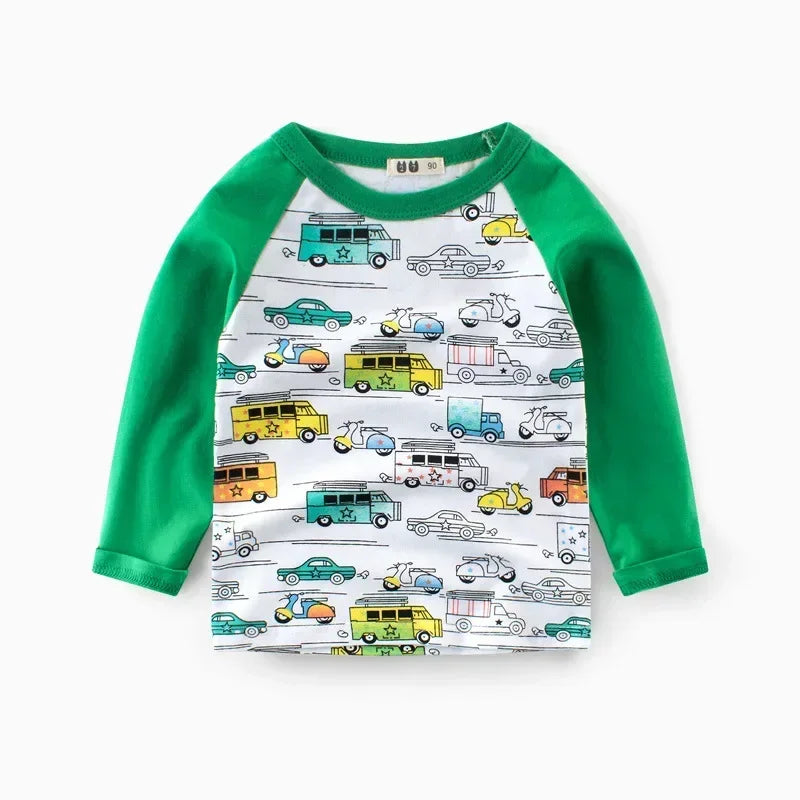 Boys Long Sleeve Car Graphic Tee - SnugBubs Australia