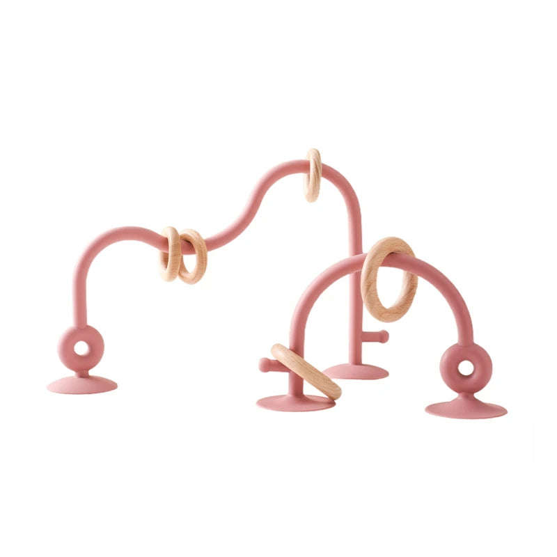 Montessori Silicone & Wooden Baby Bead Maze Toy SnugBubs Australia