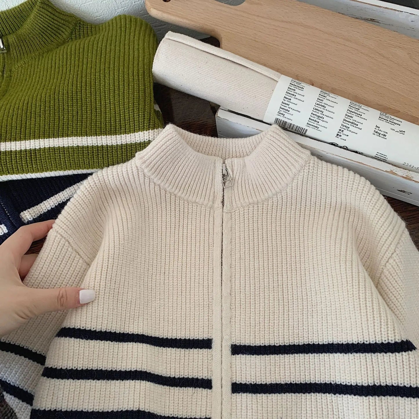 Kids Striped Sweater Jacket SnugBubs Australia