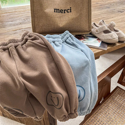 Cute Cartoon Print Thickened Cotton Casual Trousers SnugBubs Australia