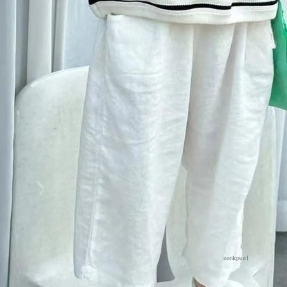 Baby Boy Girl Pant Cotton and Linen Cropped Trousers Child Trousers Long Kid Summer Pant Baby Infant Clothes SnugBubs Australia