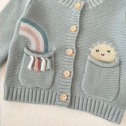 Rainbow Embroidered Knit Cardigan SnugBubs Australia