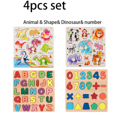 Montessori Wooden Puzzle Collection SnugBubs Australia
