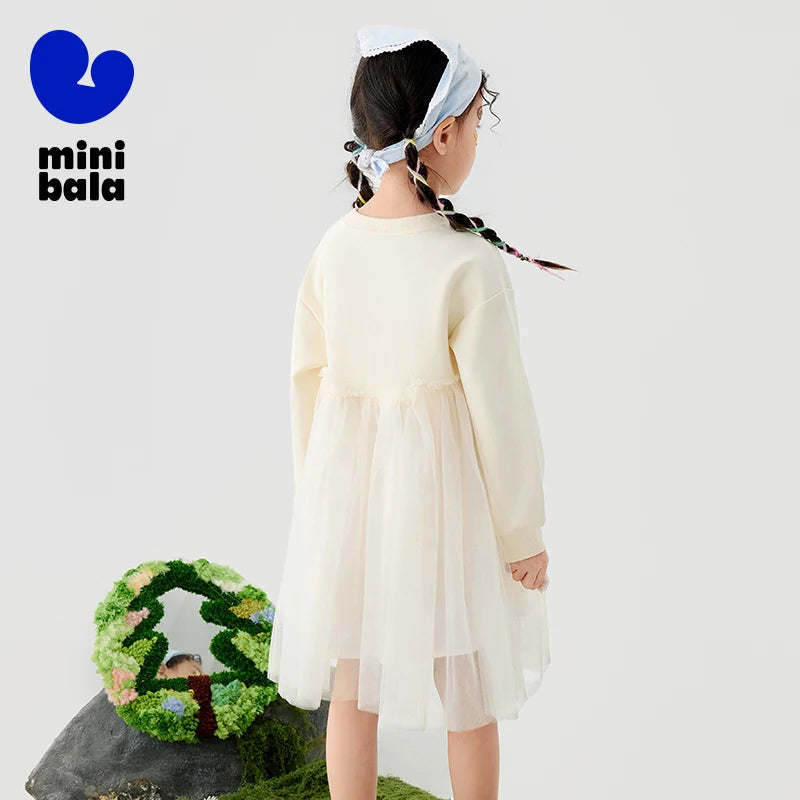 Kids’ Mesh Splice Sweatshirt Dress SnugBubs Australia