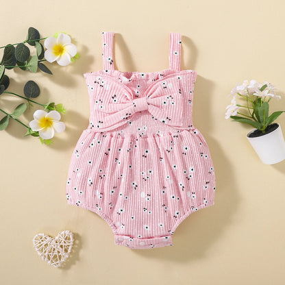 Floral & Polka Dot Print Bodysuit with Bow Waist SnugBubs Australia
