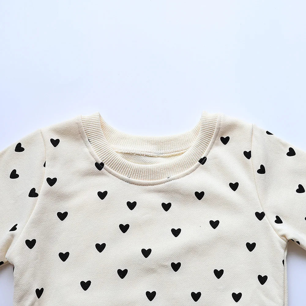 Full Heart Print Baby Hoodie Set SnugBubs Australia