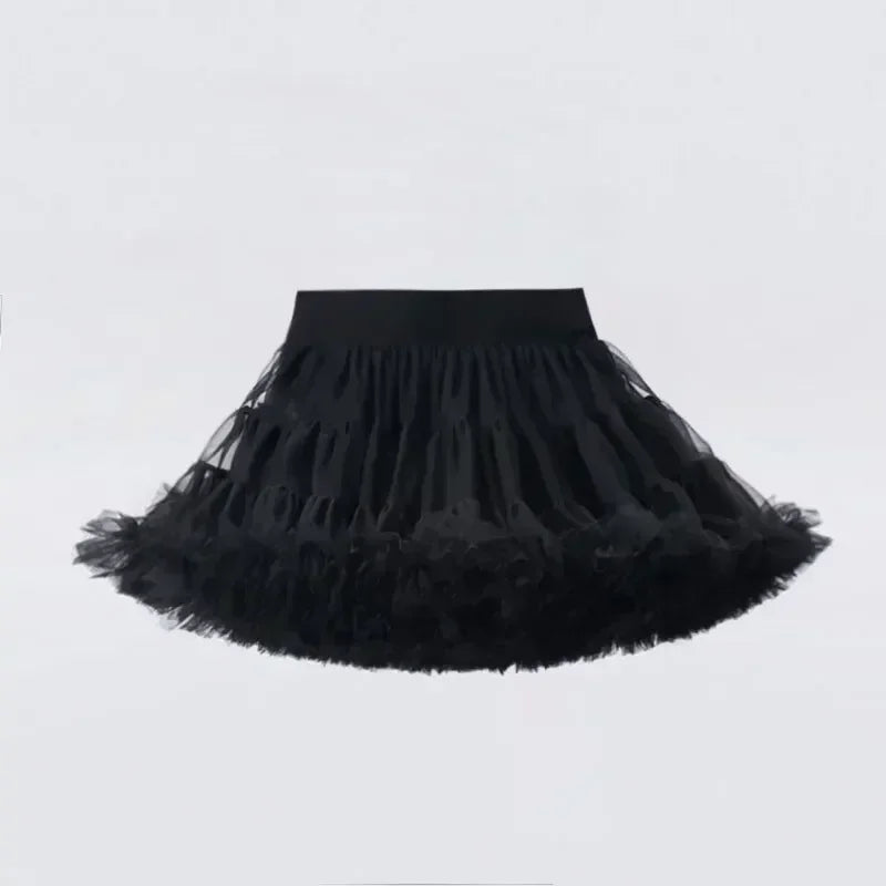 Girls Fluffy Tulle Tutu Skirt – Lace & Chiffon Dance Pettiskirt SnugBubs Australia