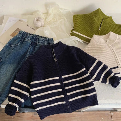 Kids Striped Sweater Jacket SnugBubs Australia