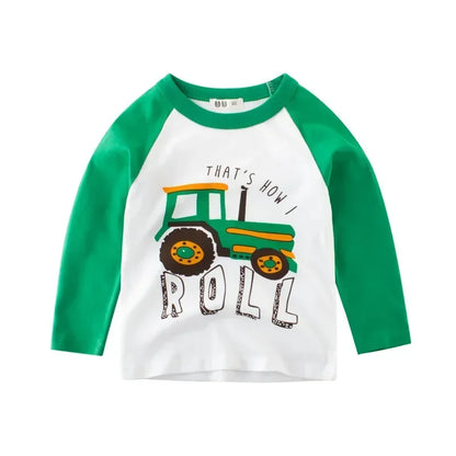Boys Long Sleeve Car Graphic Tee - SnugBubs Australia