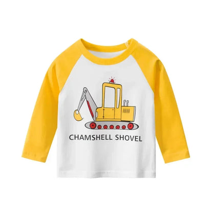 Boys Long Sleeve Construction Vehicles Graphic Tee SnugBubs Australia
