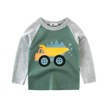 Boys Long Sleeve Car Graphic Tee - SnugBubs Australia