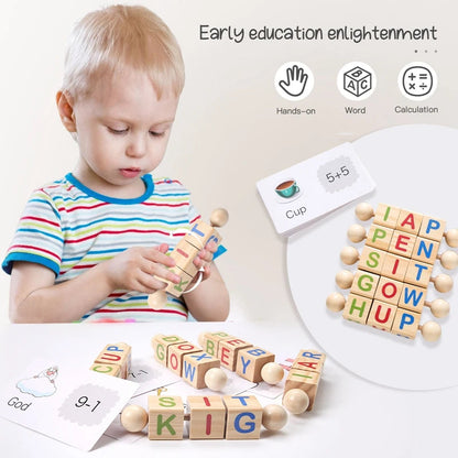 Montessori Word Spelling Game – Kids Educational Puzzle with Picture Matching Cards SnugBubs Australia