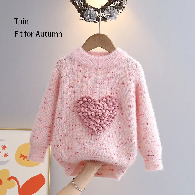 Children’s Knit Heart Sweater – Colorful Polka Dot Pullover SnugBubs Australia