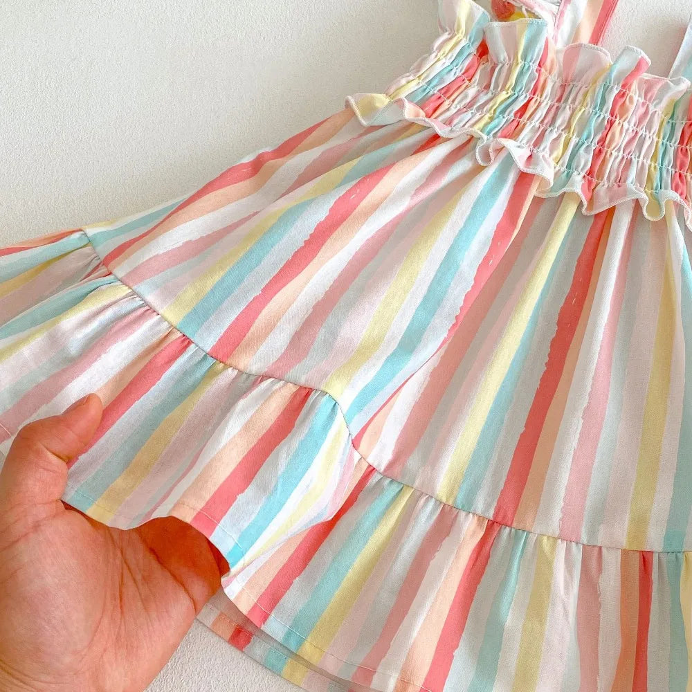 Princess Striped A-Line Dress for Girls SnugBubs Australia
