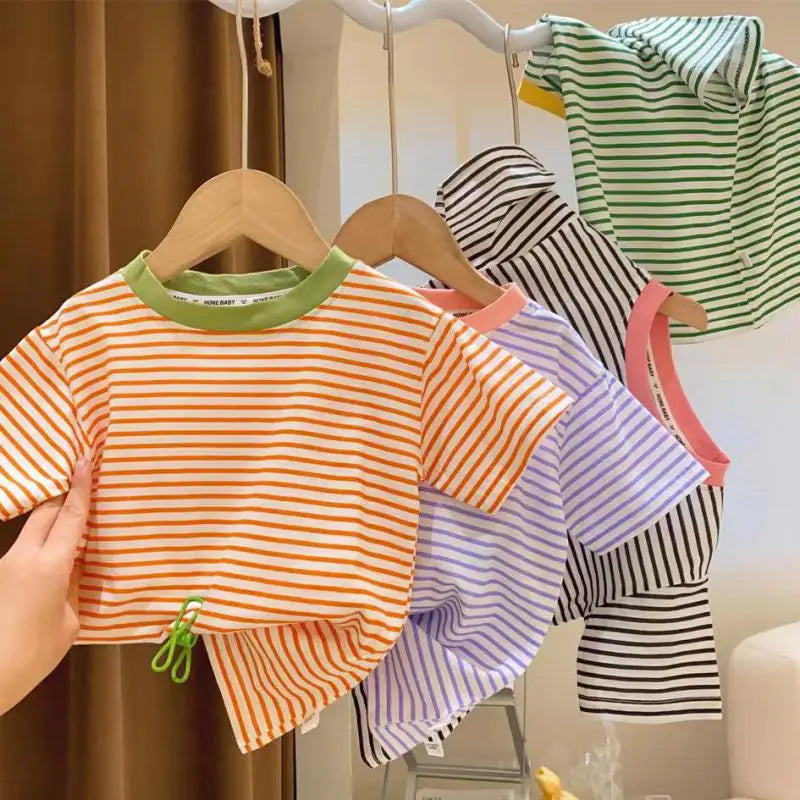 Striped Cotton T-Shirt SnugBubs Australia