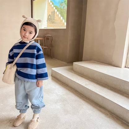 Cute Cartoon Print Thickened Cotton Casual Trousers SnugBubs Australia