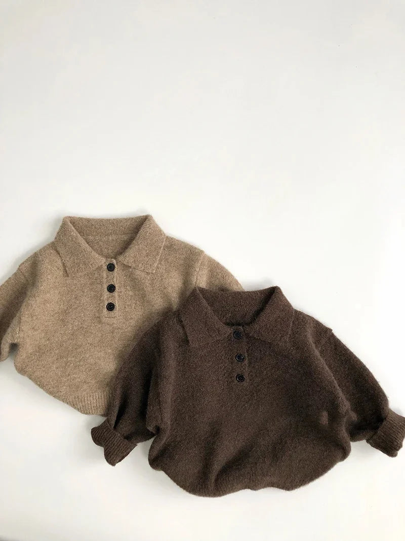 Solid Color Jumper with Turn-Down Collar SnugBubs Australia