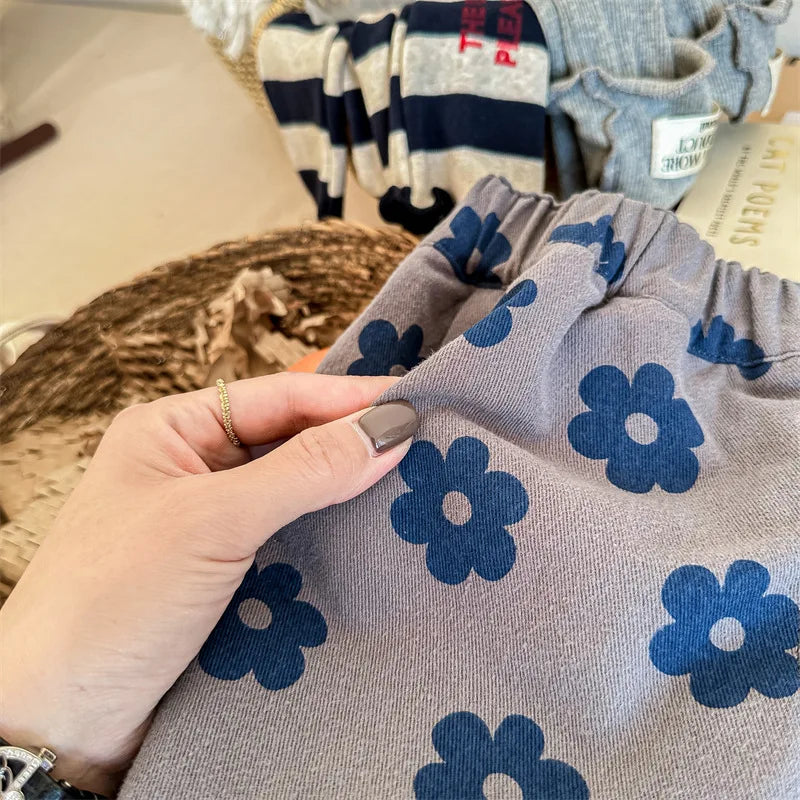 Autumn New Children Loose Trousers Vintage Flower Print Girls Harem Pants Baby Boys Casual Pants Cotton Baby Trousers Clothes SnugBubs Australia